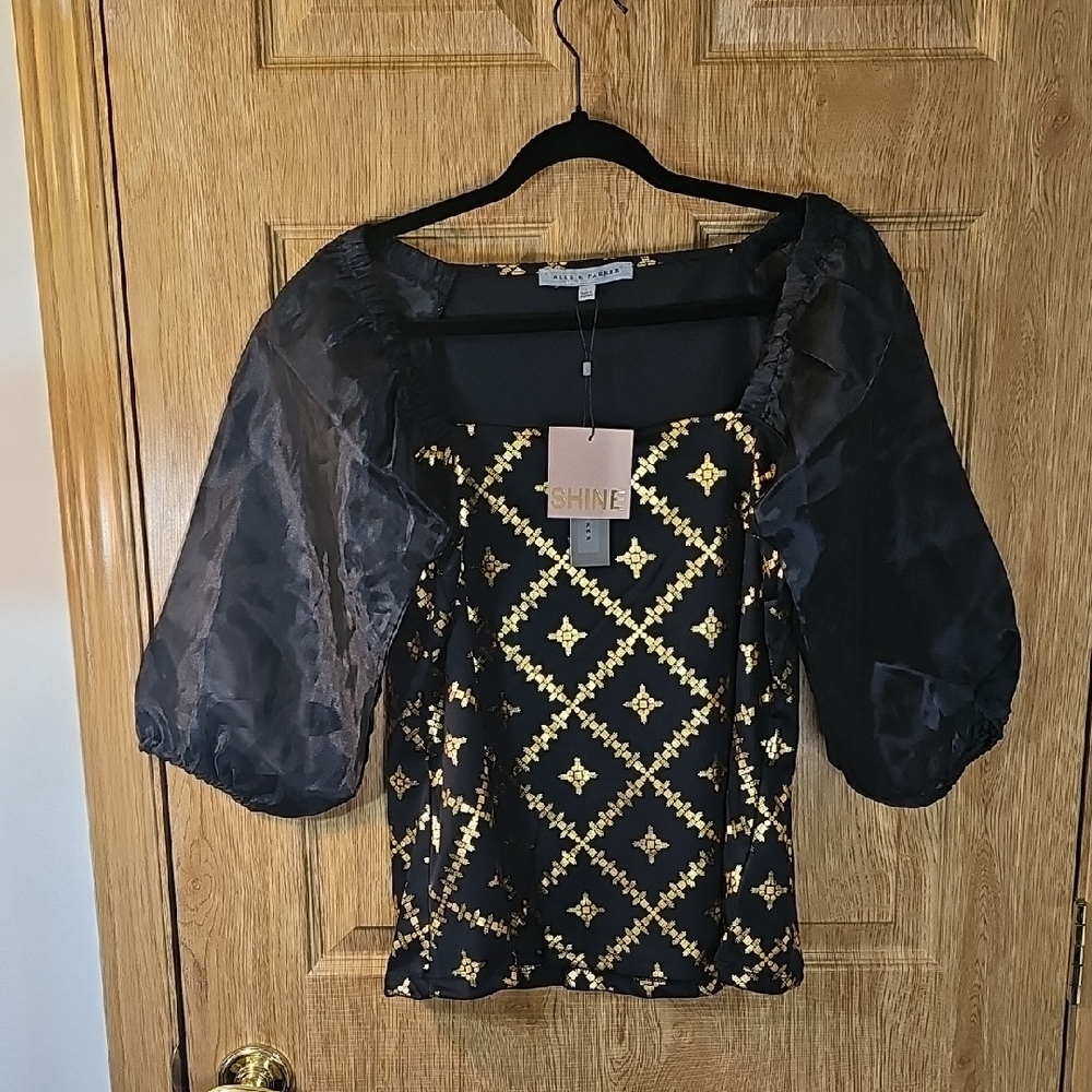 Chic Black and Gold Blouse
